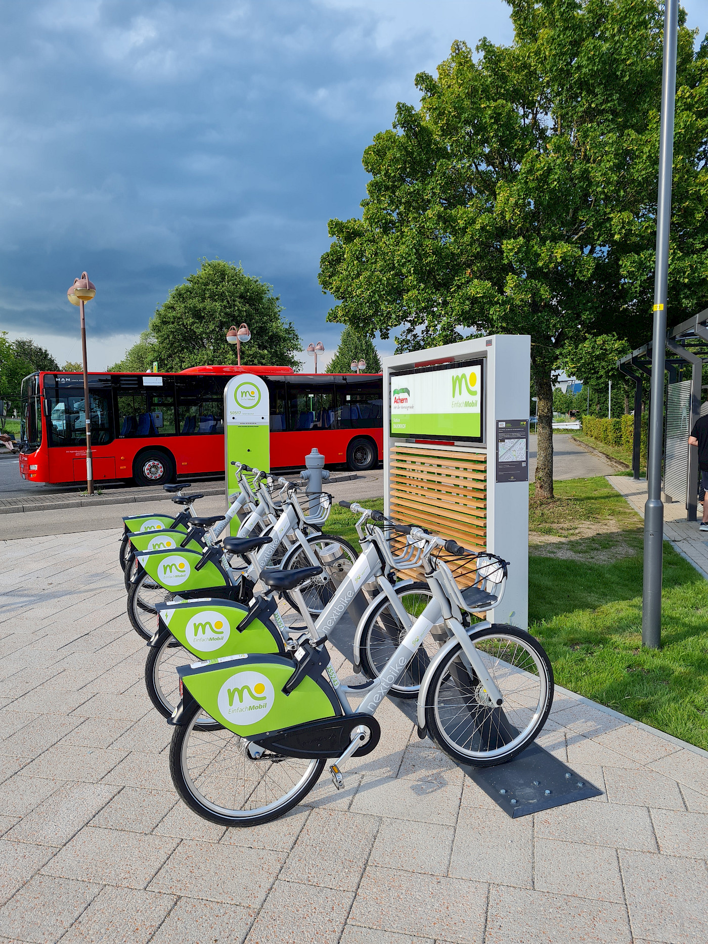 Das Verkehrszeichen fpr Carsharing ist zu sehen. Es beinhaltet ein weißes großes P, das auf einem blauen Verkehrszeichen zu sehen ist, darunter befindet sich ein weiteres Verkehrszeichen, das ein Auto enthält, daneben sind 4 Personen abgebildet, die das Sharing symbolisieren.